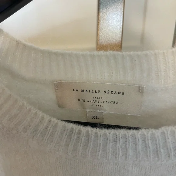 Sézane ecru and navy baby mohair Louise Jumper in XL - Picture 8 of 8